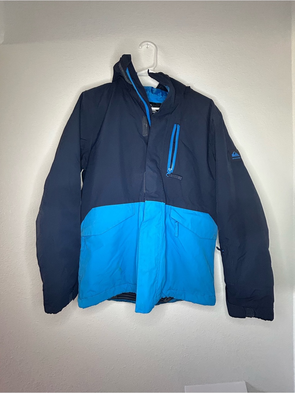 Quiksilver Kids Two-Tone Navy and Bright Blue Puffer Jacket